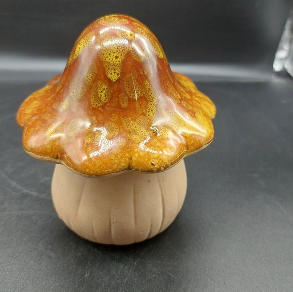 Ceramic Mushroom Garden Statue, Green Toadstool, Mushroom Figurine, Fairy Garden - Picture 7 of 14